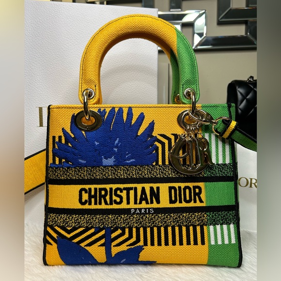 ❌SOLD!🔥NEW! RARE! DIOR•Lady Dior Medium Flower Pop D-Lite Bag - Picture 2 of 13